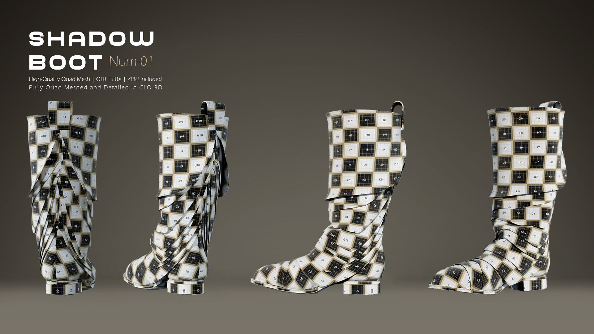 Shadow Boot High-Quality 3D Boots 01 3D model_3