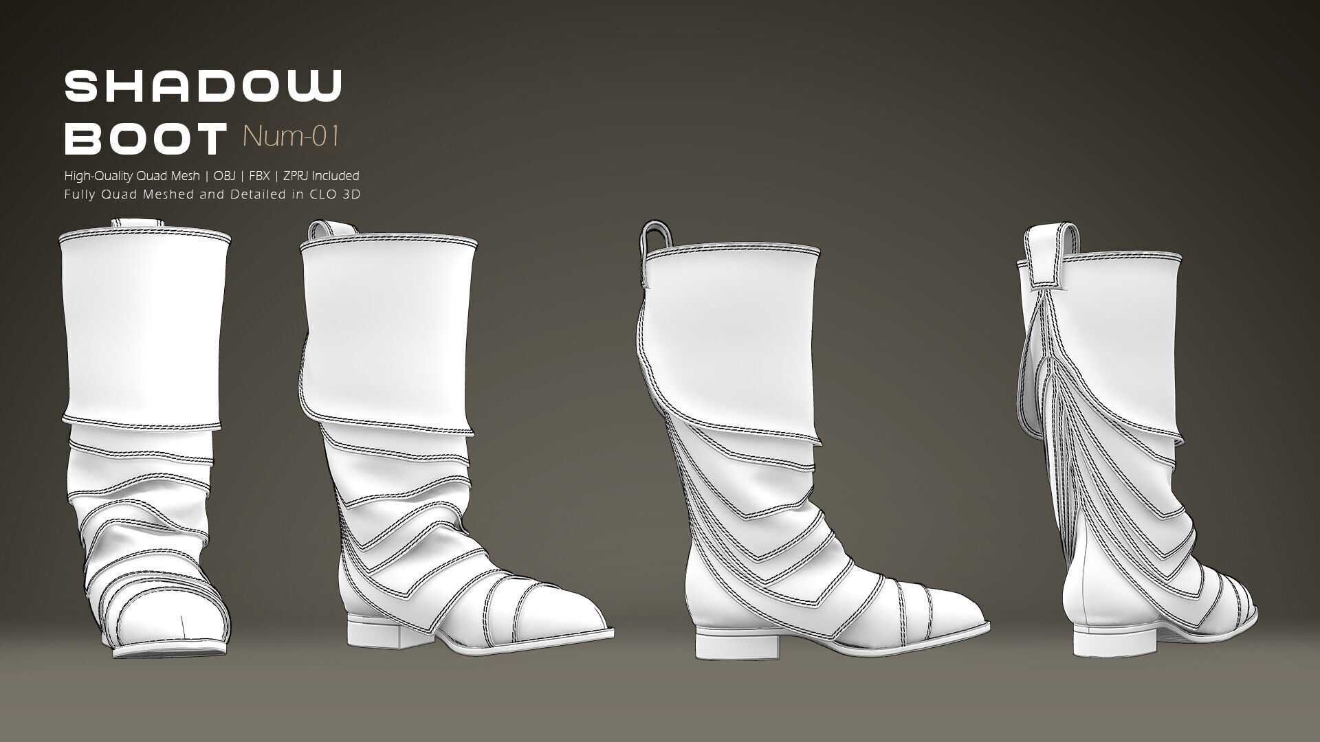 Shadow Boot High-Quality 3D Boots 01 3D model_5