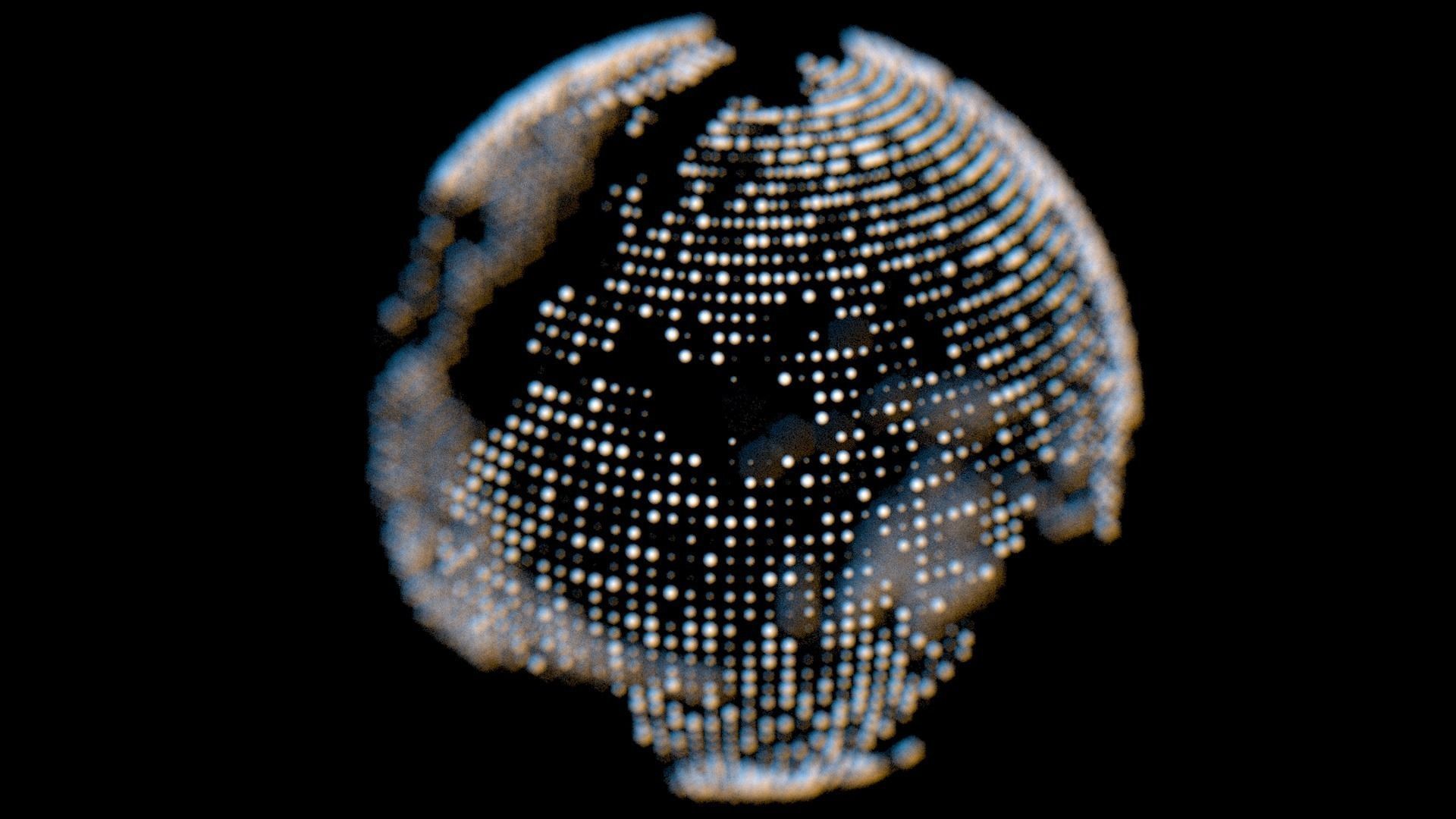 Dots Earth 3D model_0