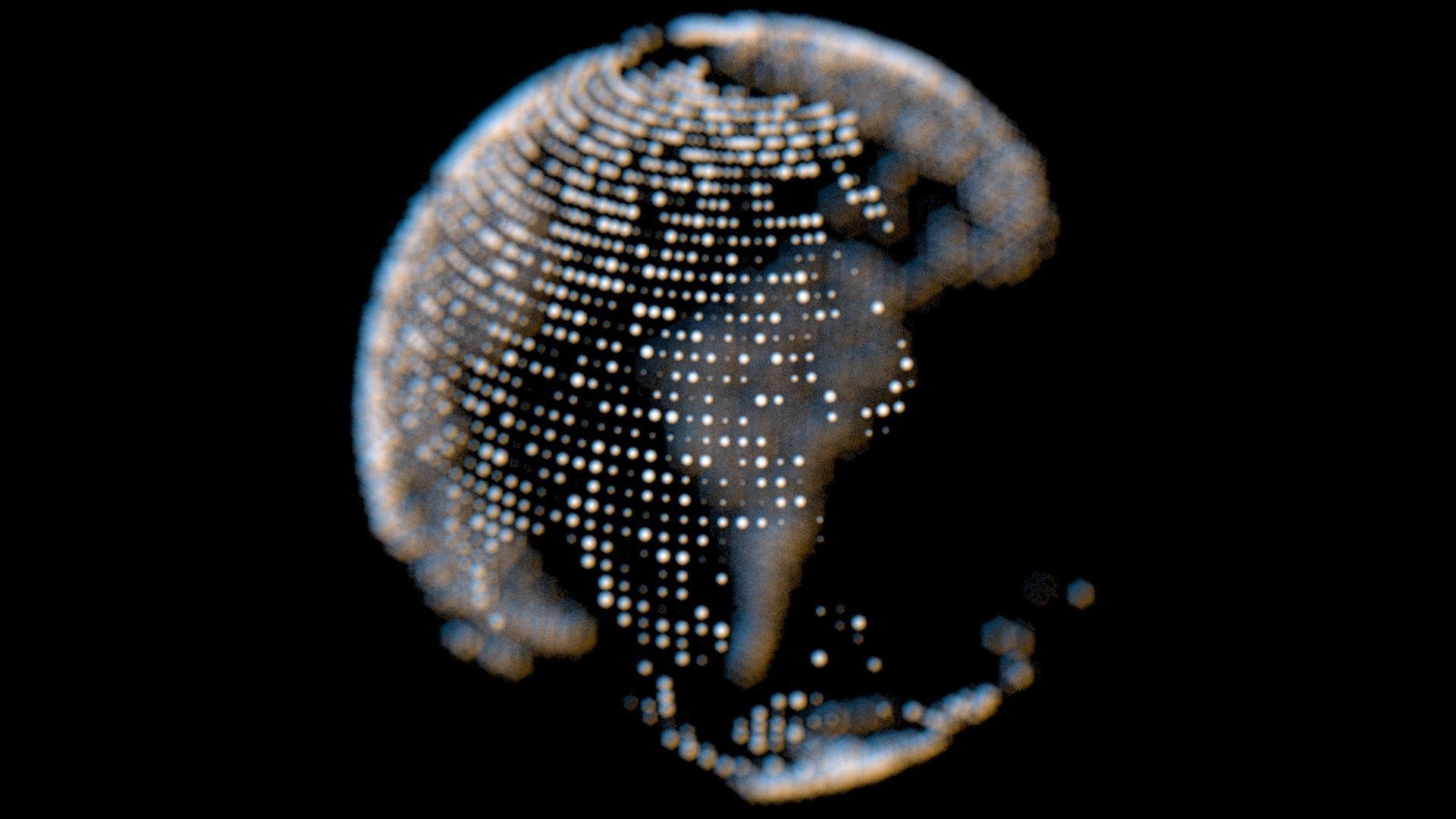 Dots Earth 3D model_3