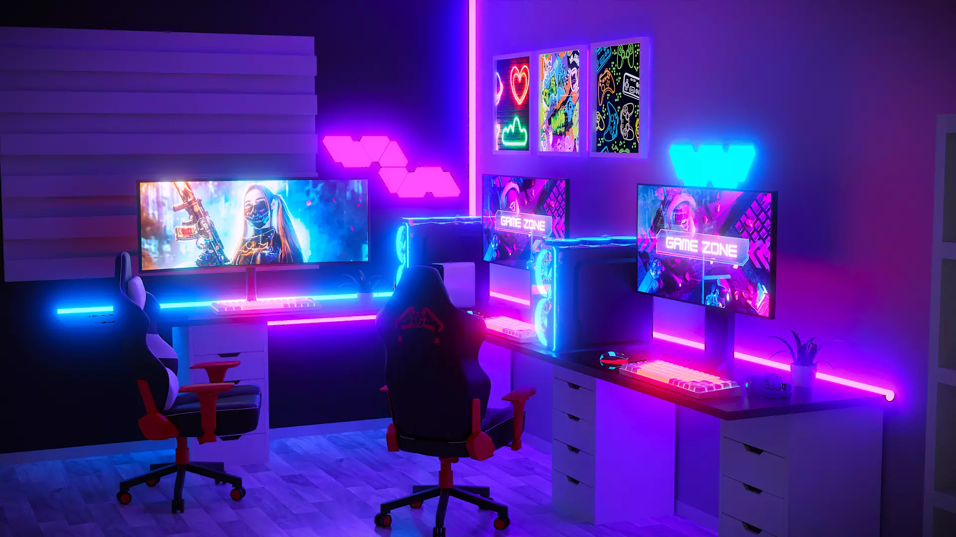 3d gaming room 3D model_0