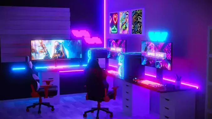 3d gaming room 3D model