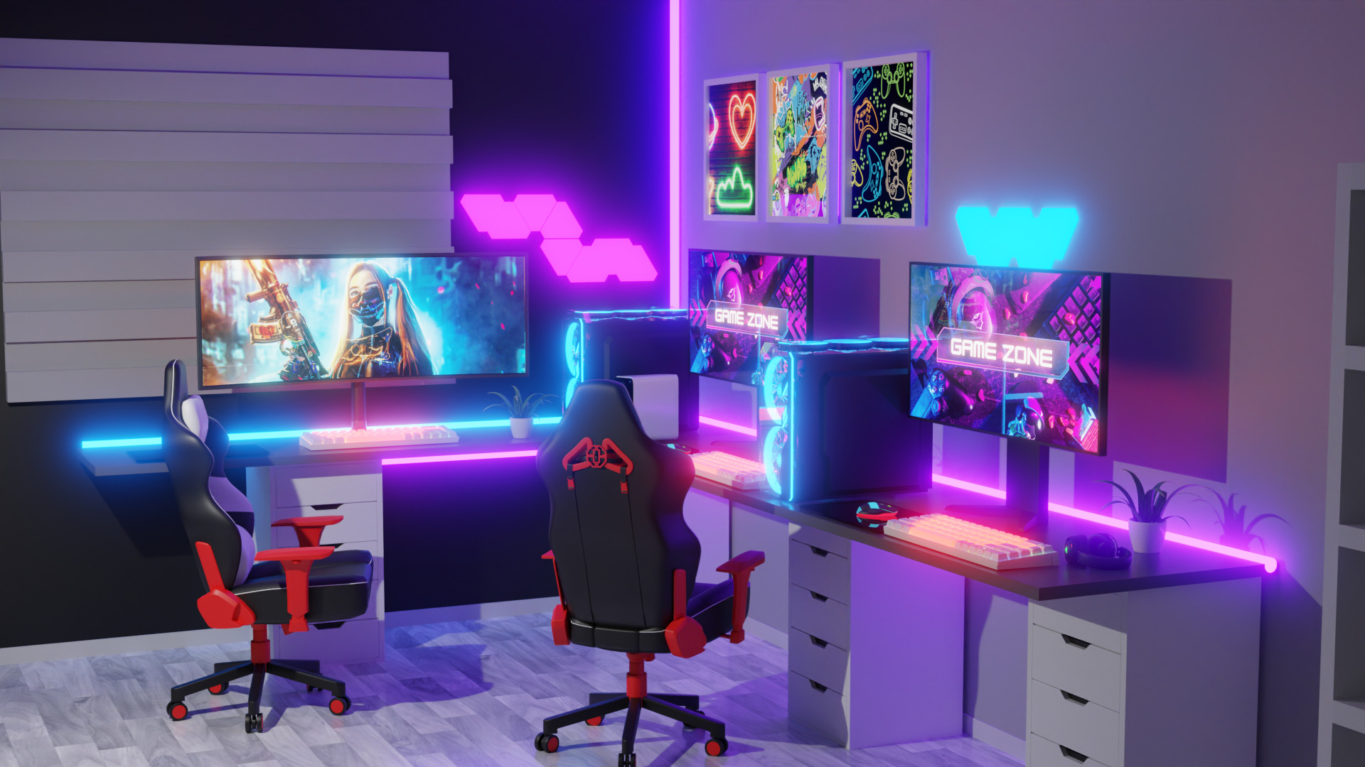 3d gaming room 3D model_1