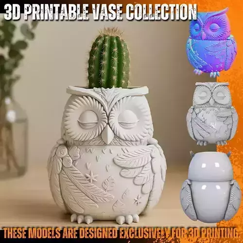 Sleepy Owl Decorative Figure  3D Printable STL