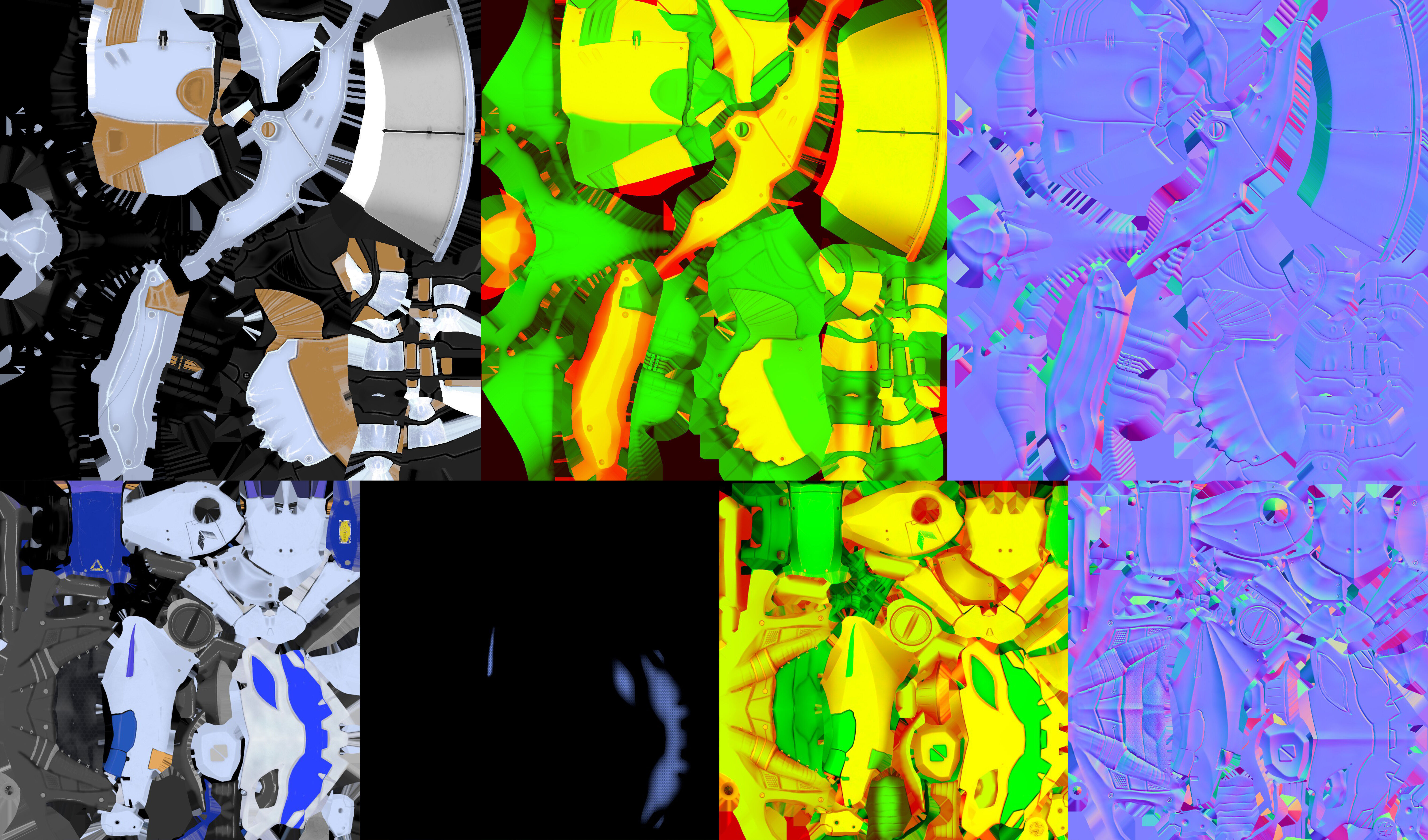 Robot Famele CyberPunk PBR  Unity Texture GameReady Low-poly 3D model_13