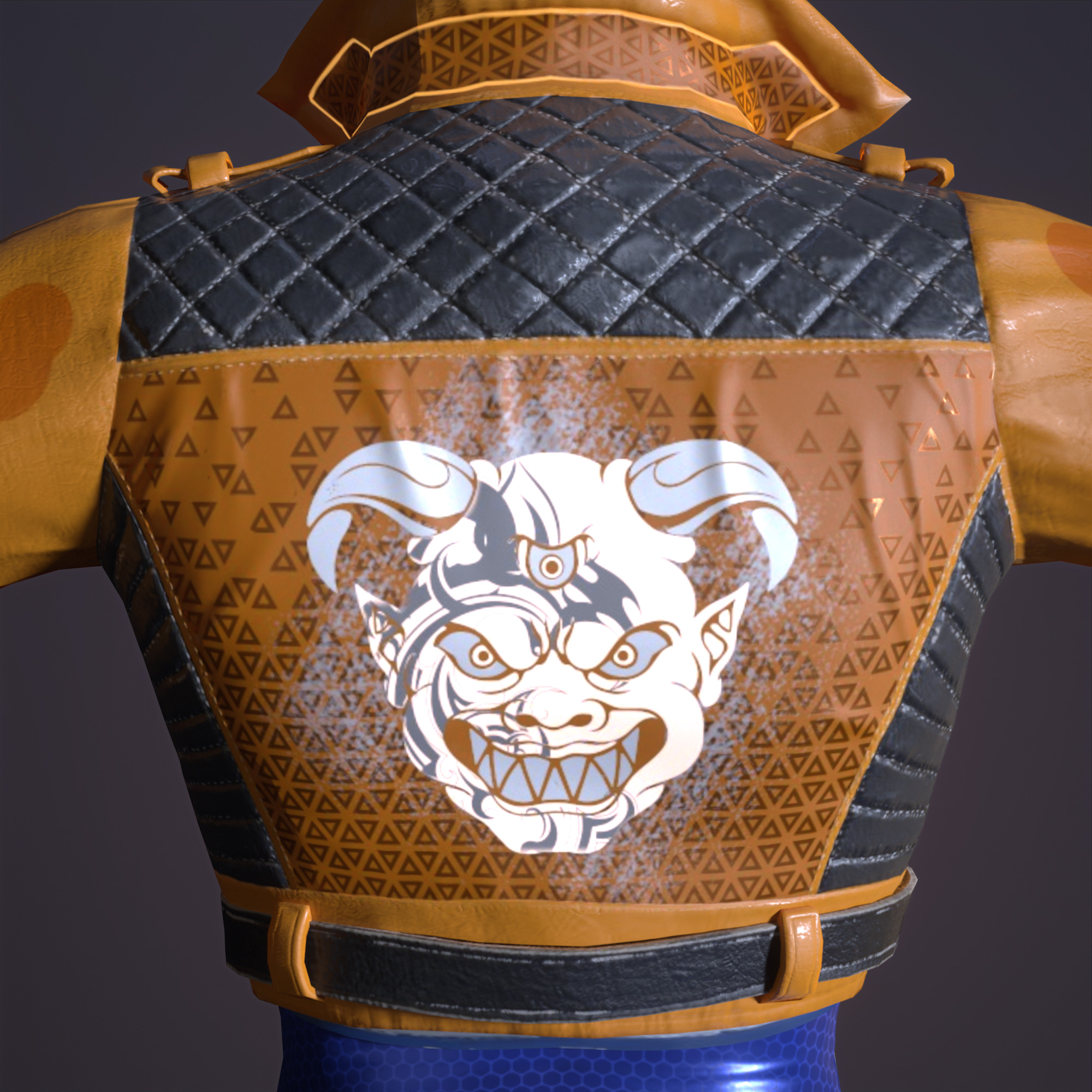 Robot Famele CyberPunk PBR  Unity Texture GameReady Low-poly 3D model_6