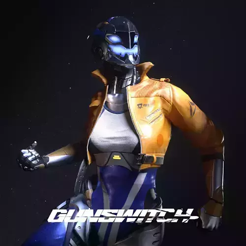 Robot Famele CyberPunk PBR  Unity Texture GameReady