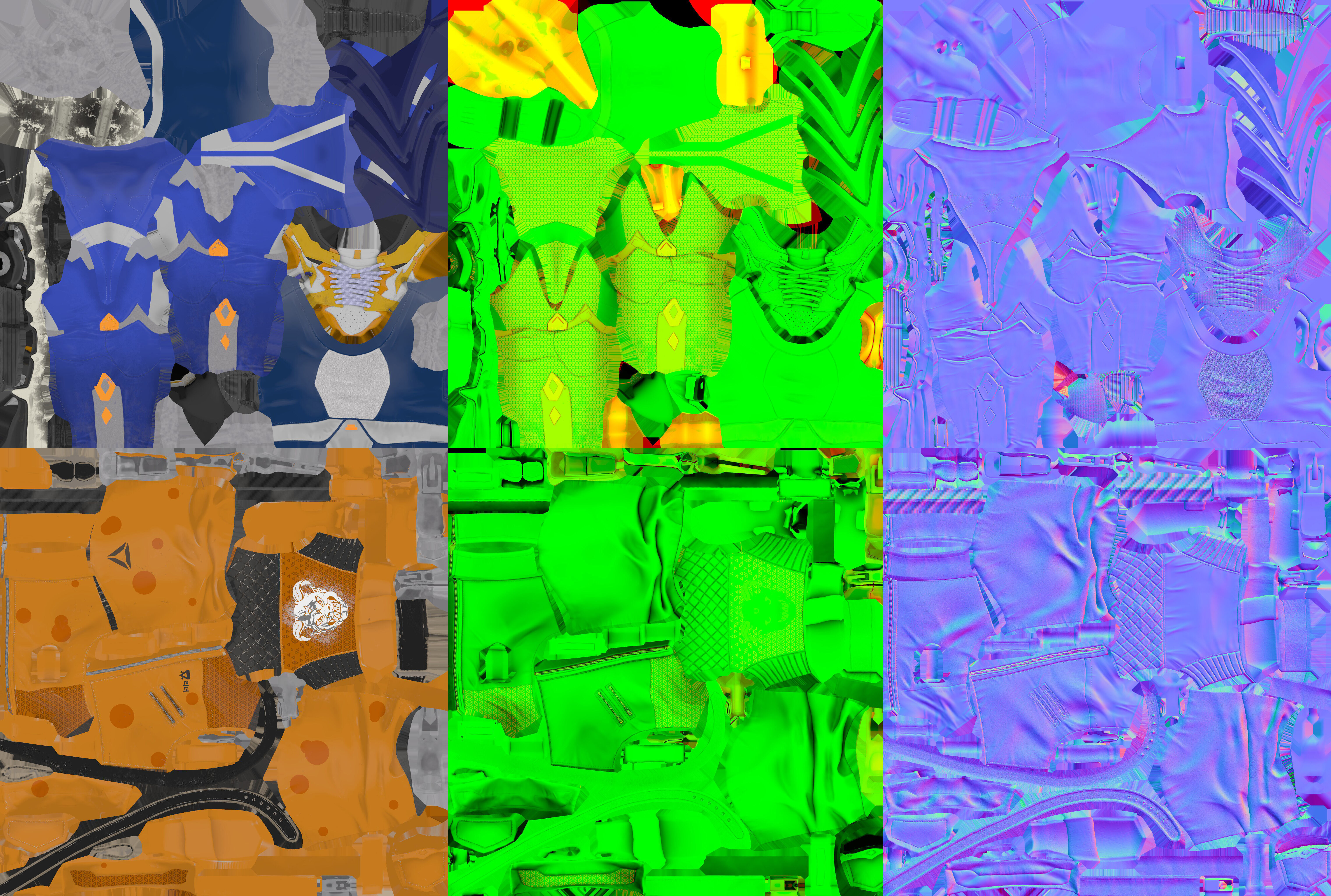 Robot Famele CyberPunk PBR  Unity Texture GameReady Low-poly 3D model_12