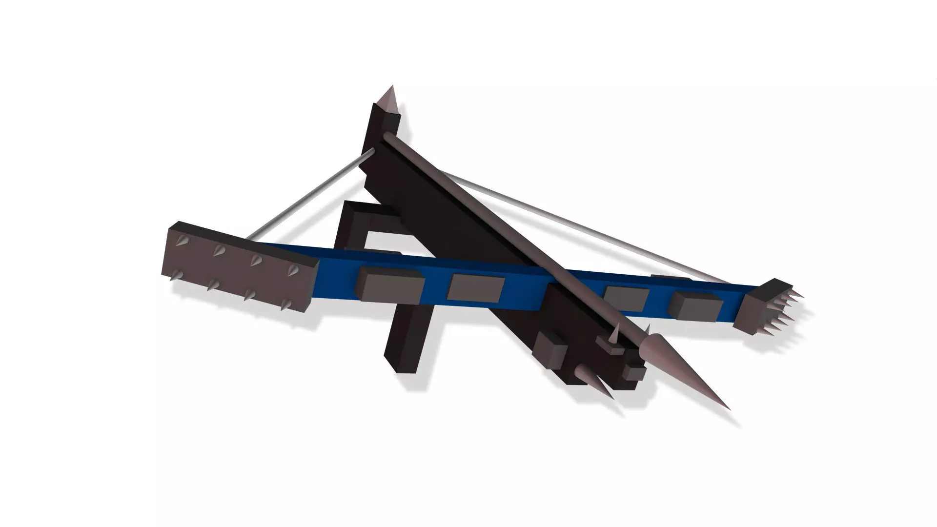 Low Poly Crossbow plane with blades Free low-poly 3D model_0