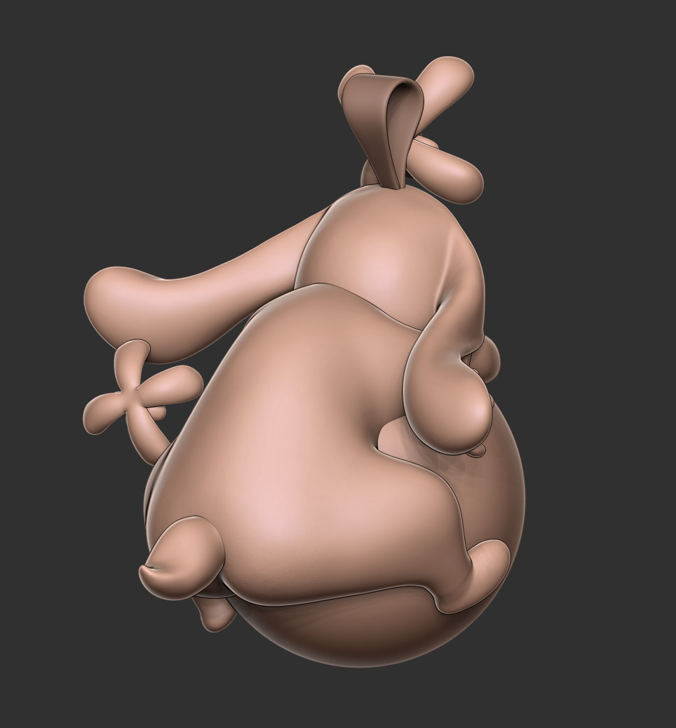 Cute Bunny Figurine on Ball  3D Print Model Free 3D print model_8