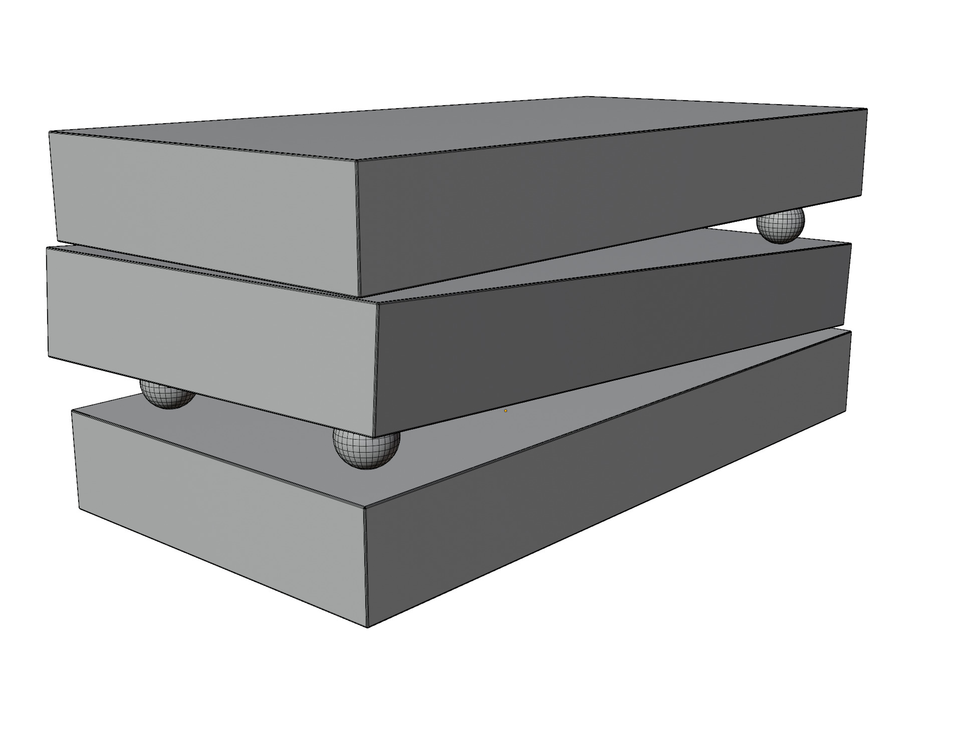 Realistic Simple Coffee Table 3D model_2