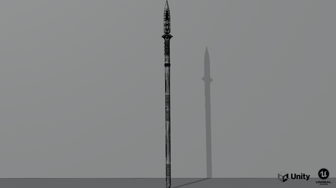 Spear And Dagger Bundle 3D model_3