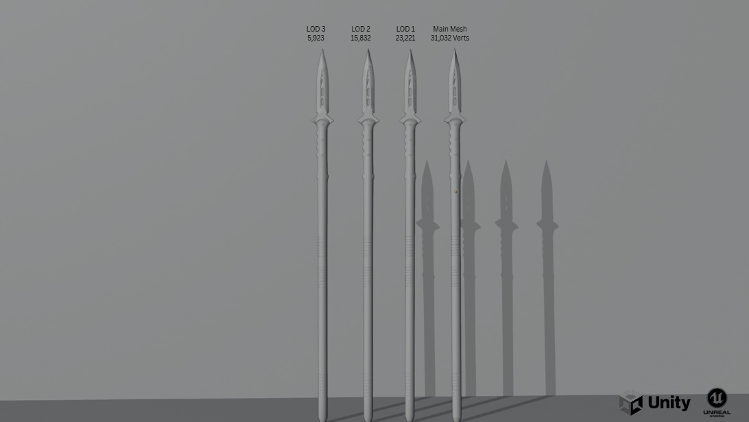 Spear And Dagger Bundle 3D model_2