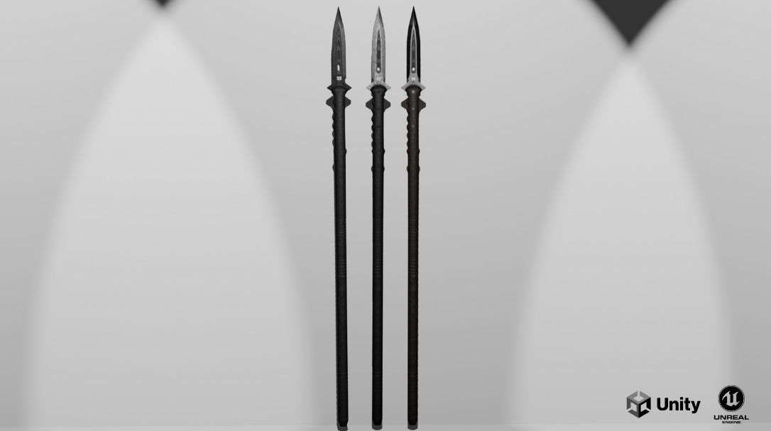 Spear And Dagger Bundle 3D model_1