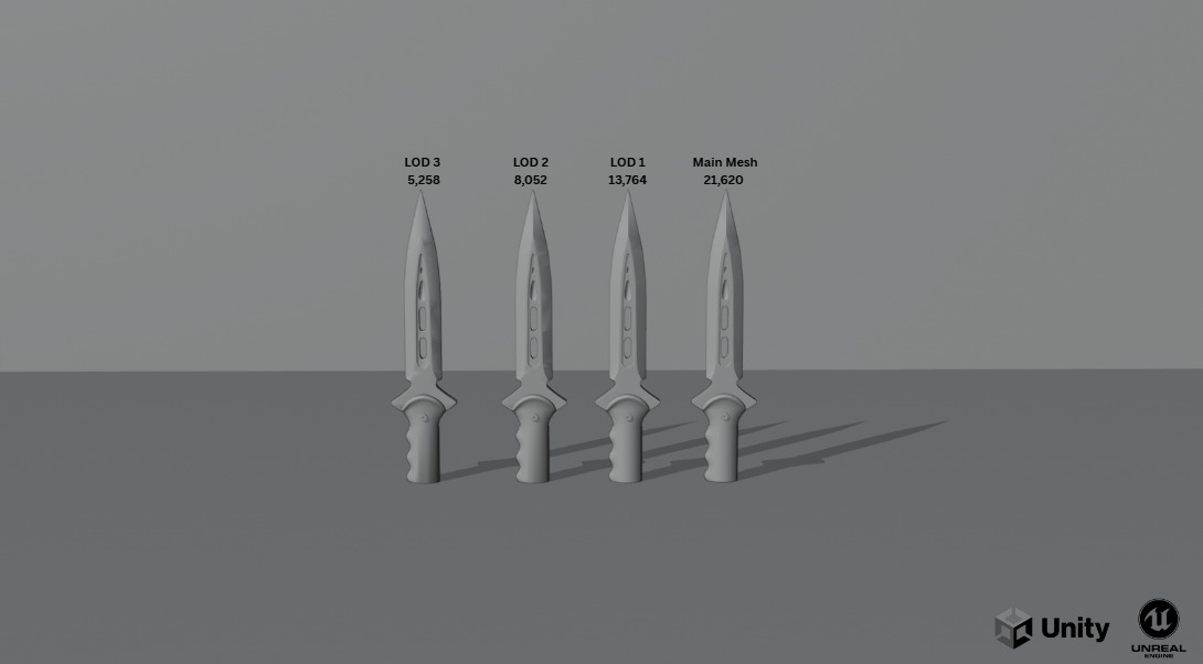 Spear And Dagger Bundle 3D model_8