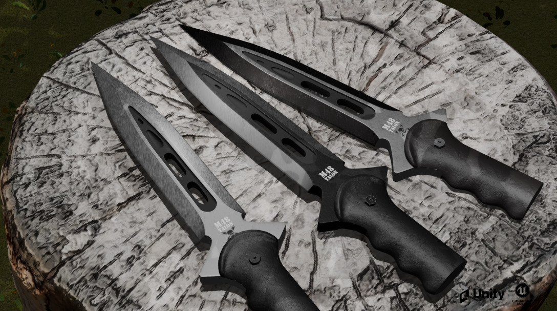 Spear And Dagger Bundle 3D model_4