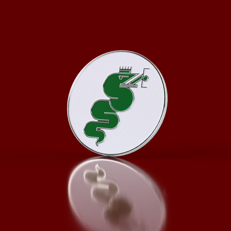 Alfa Romeo 2000 GTV C-Pillar Serpent Badge 3D print model_1