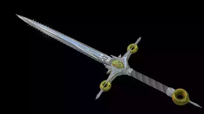 Low poly dark sword Low-poly 3D model