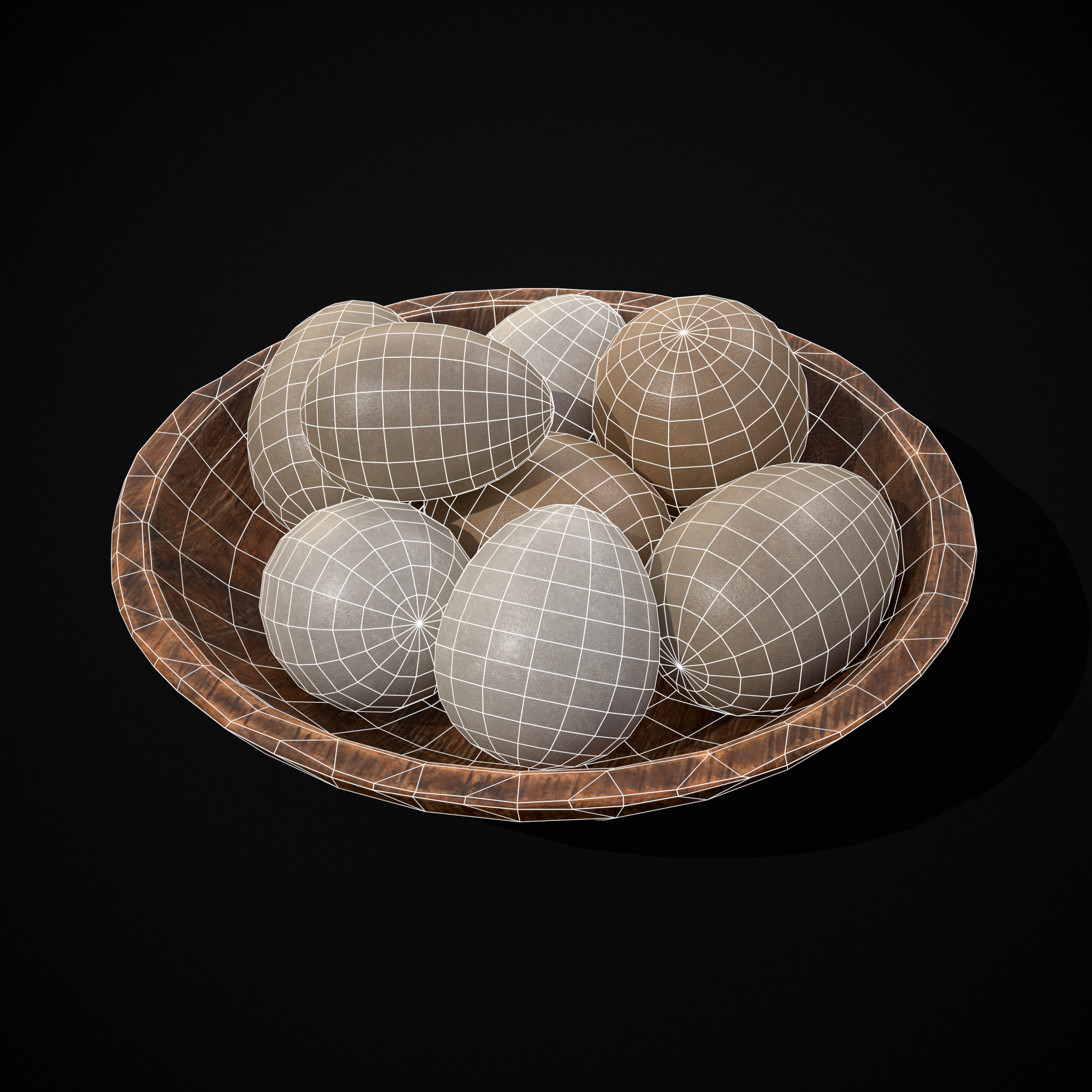 Eggs in Bowl Low-poly 3D model_18