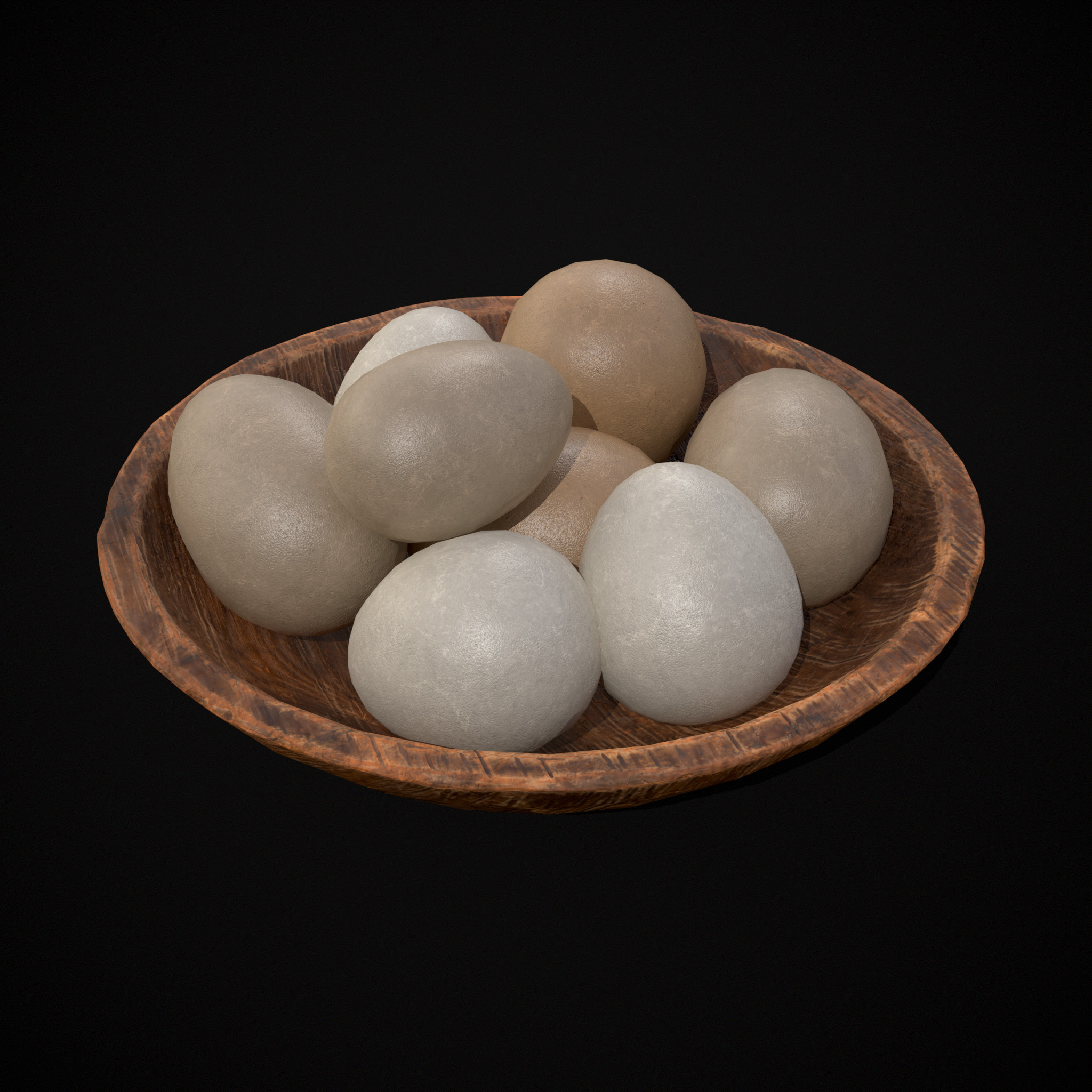 Eggs in Bowl Low-poly 3D model_5