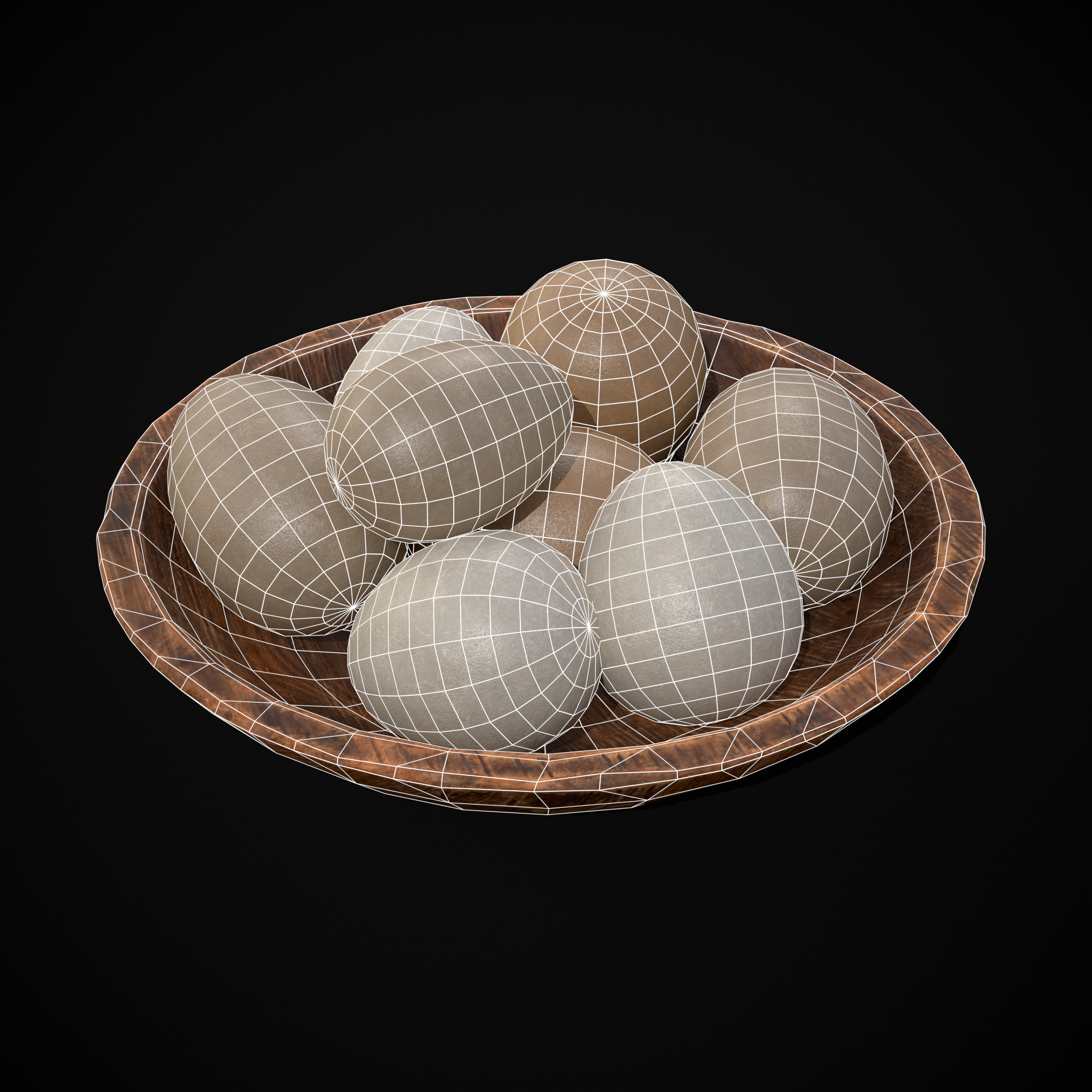 Eggs in Bowl Low-poly 3D model_6