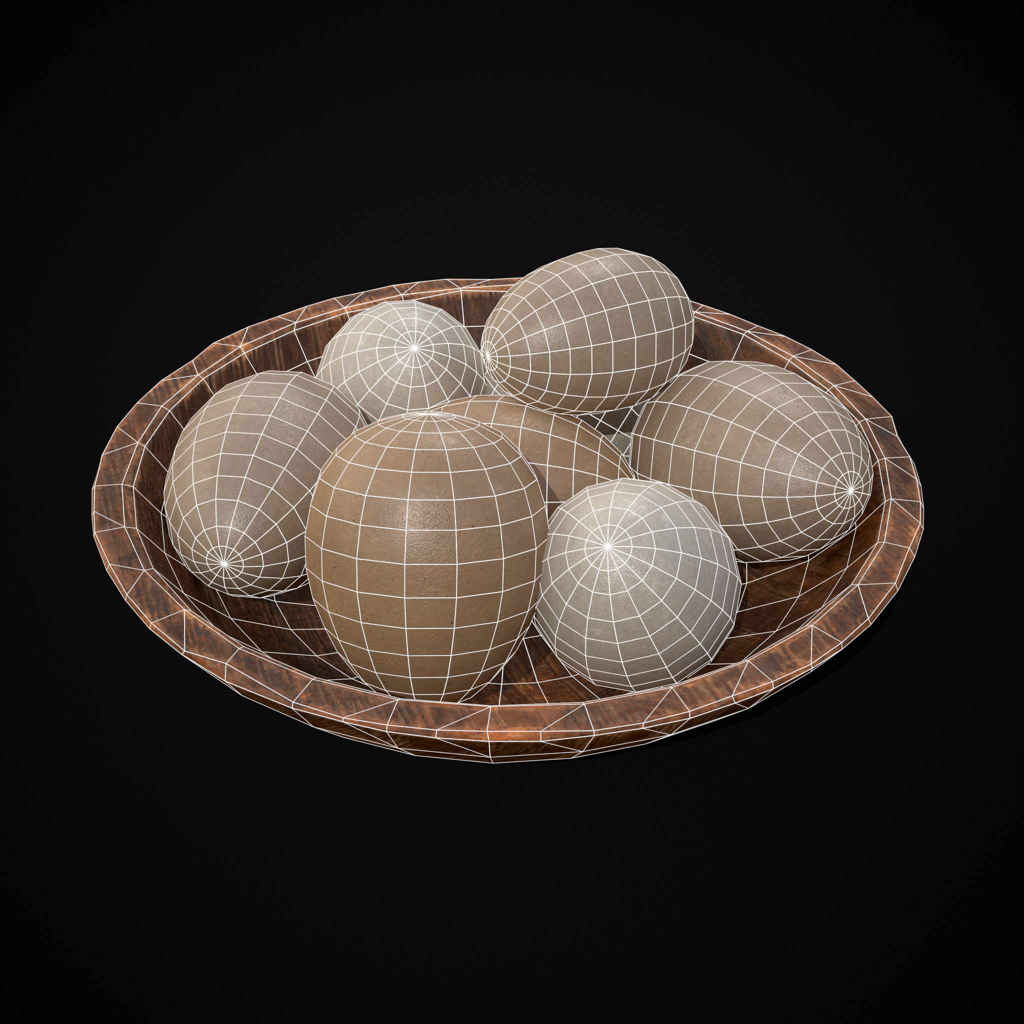 Eggs in Bowl Low-poly 3D model_2