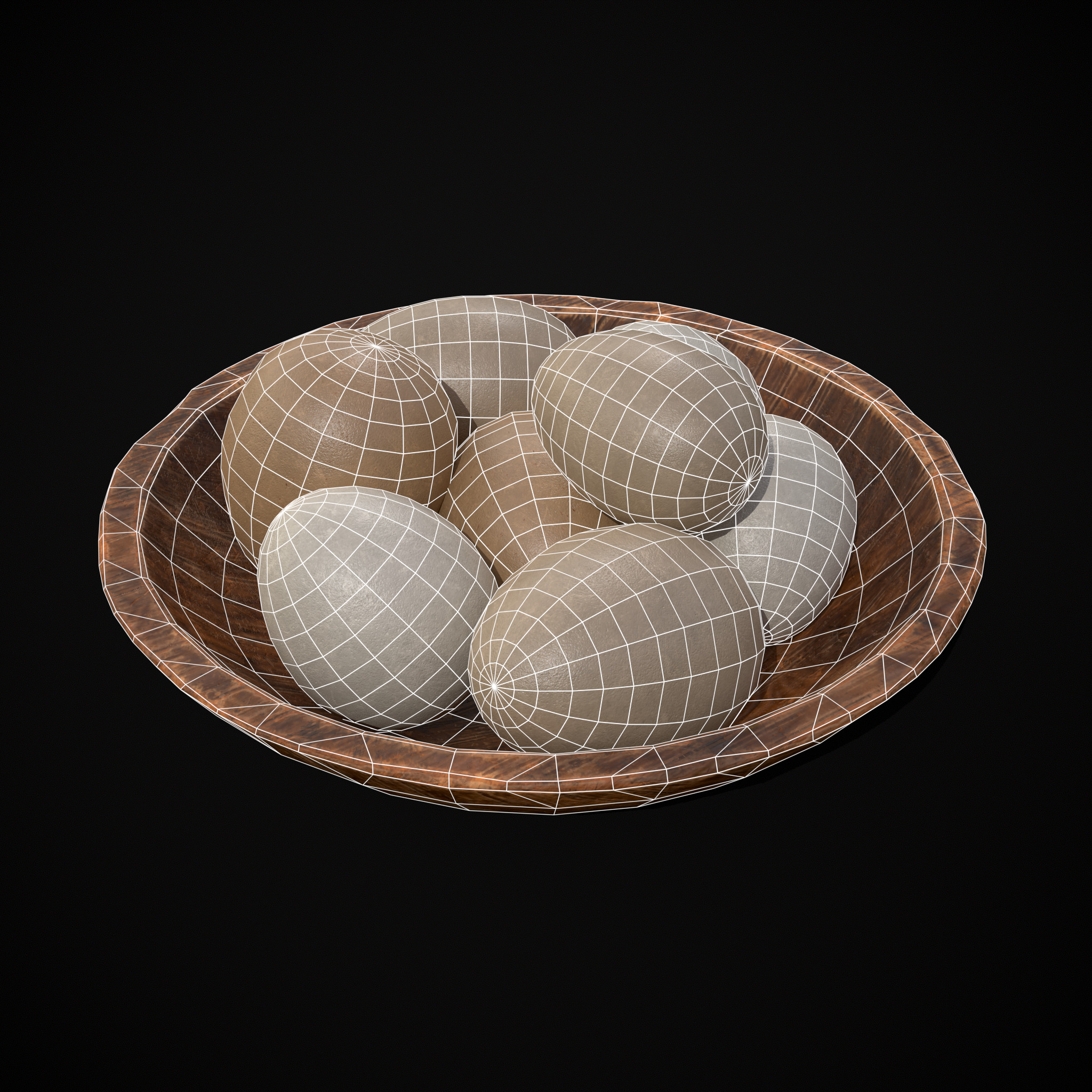 Eggs in Bowl Low-poly 3D model_4