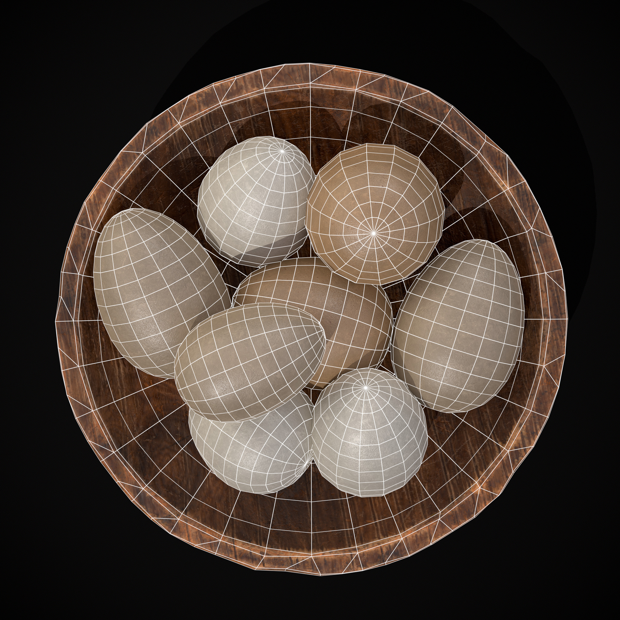 Eggs in Bowl Low-poly 3D model_8
