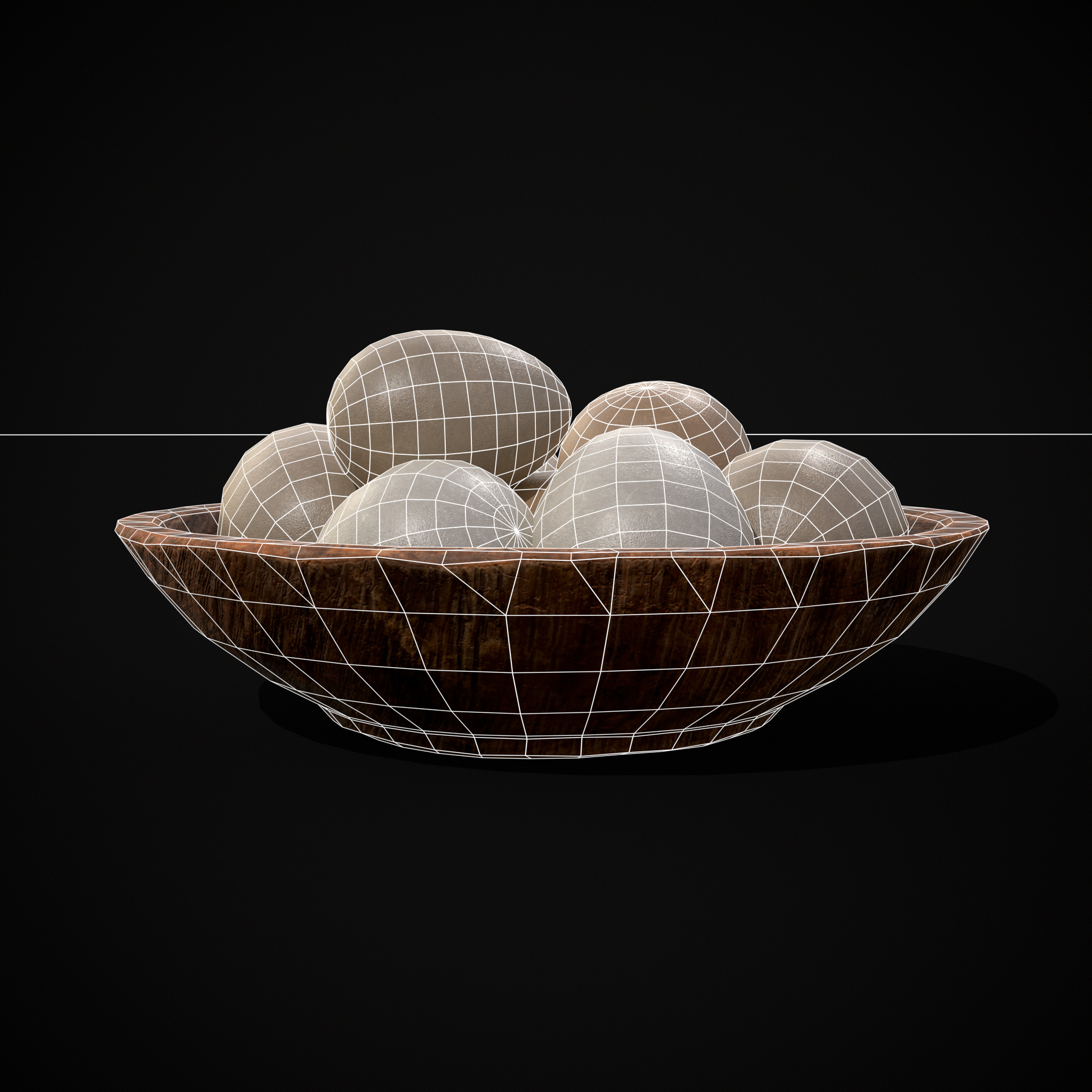 Eggs in Bowl Low-poly 3D model_16