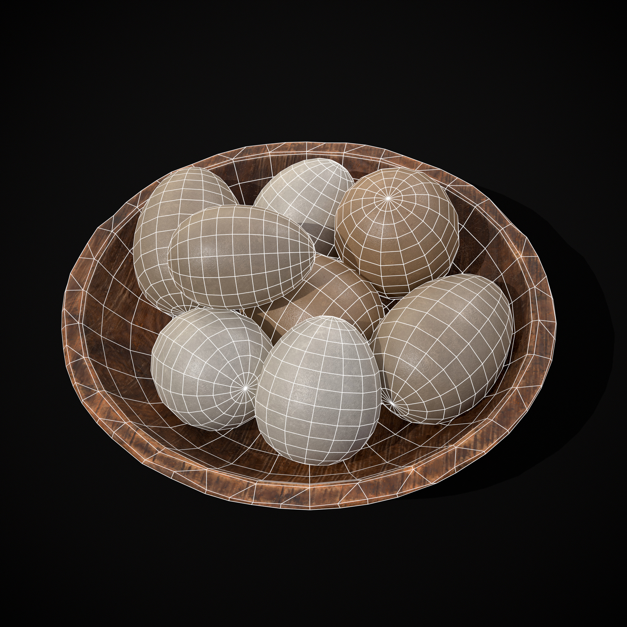 Eggs in Bowl Low-poly 3D model_12