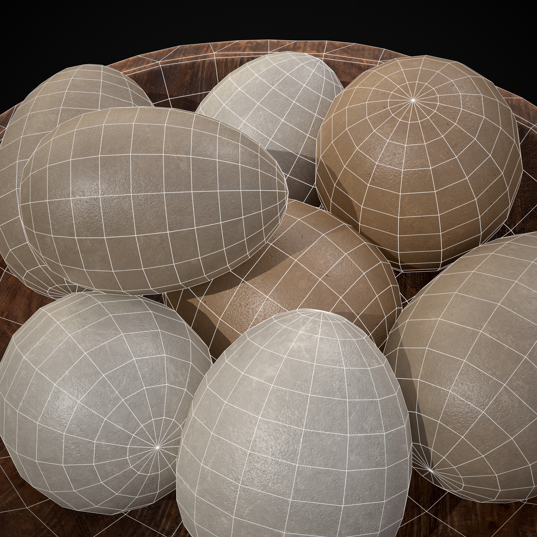 Eggs in Bowl Low-poly 3D model_10
