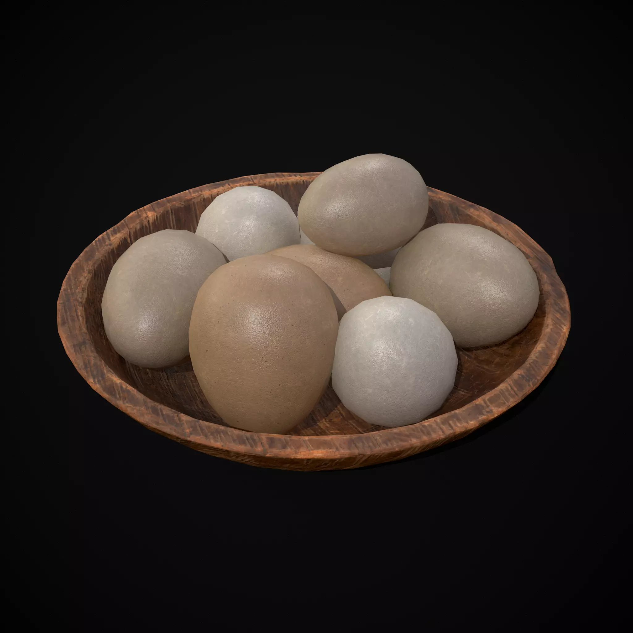 Eggs in Bowl Low-poly 3D model_0