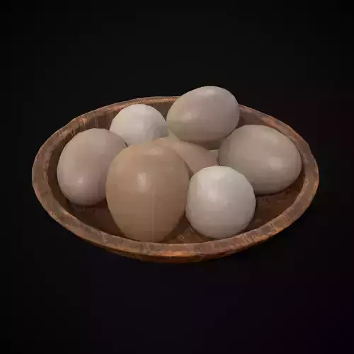 Eggs in Bowl Low-poly 3D model