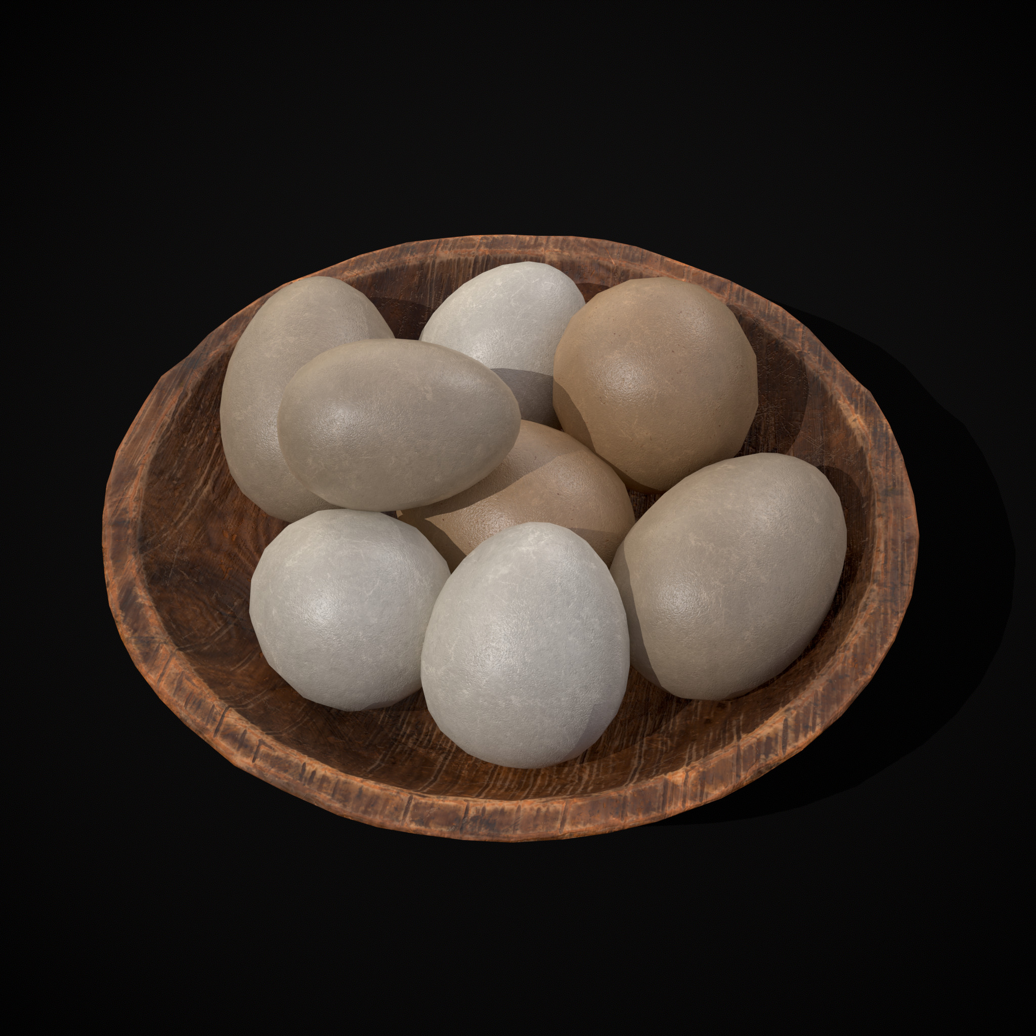 Eggs in Bowl Low-poly 3D model_11