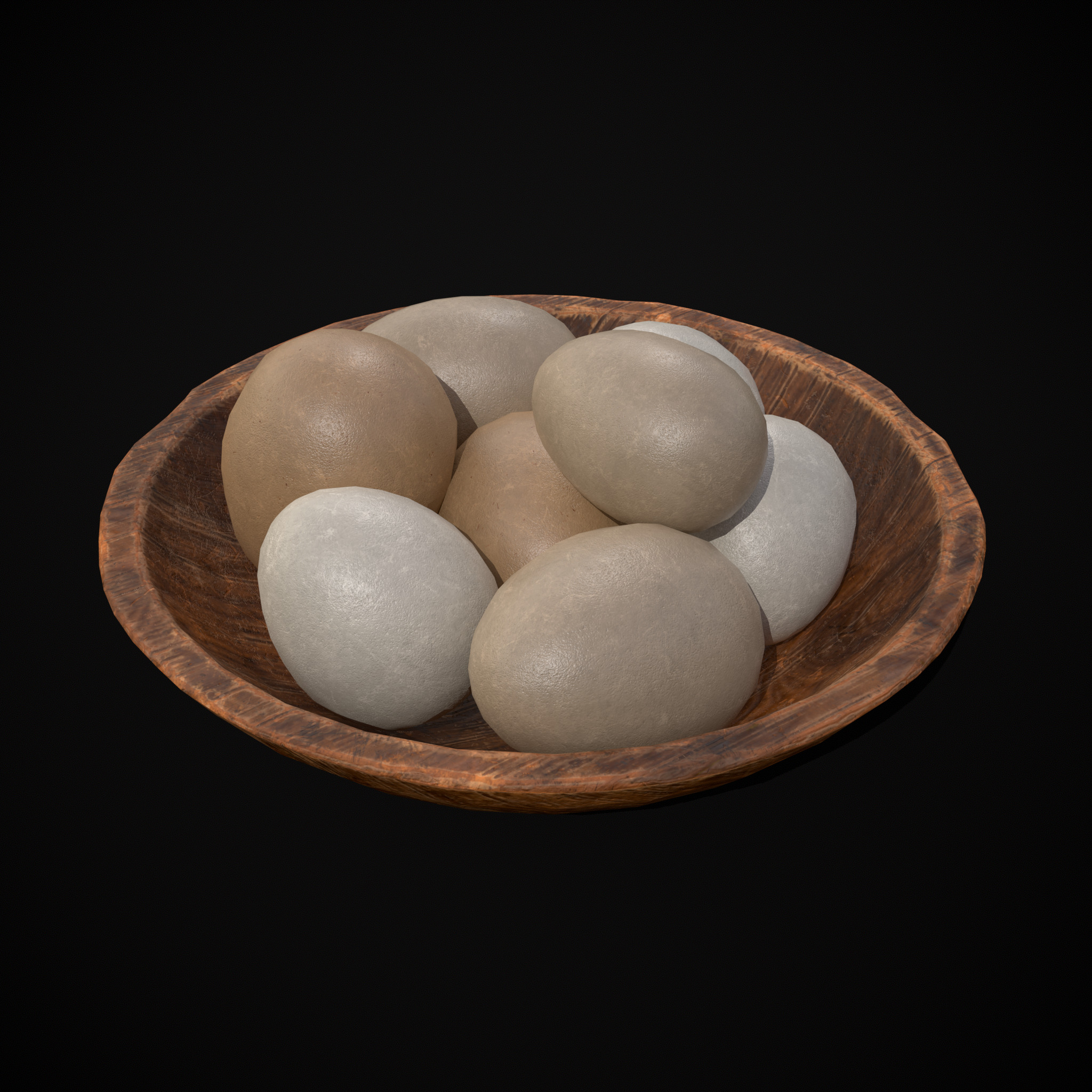 Eggs in Bowl Low-poly 3D model_3