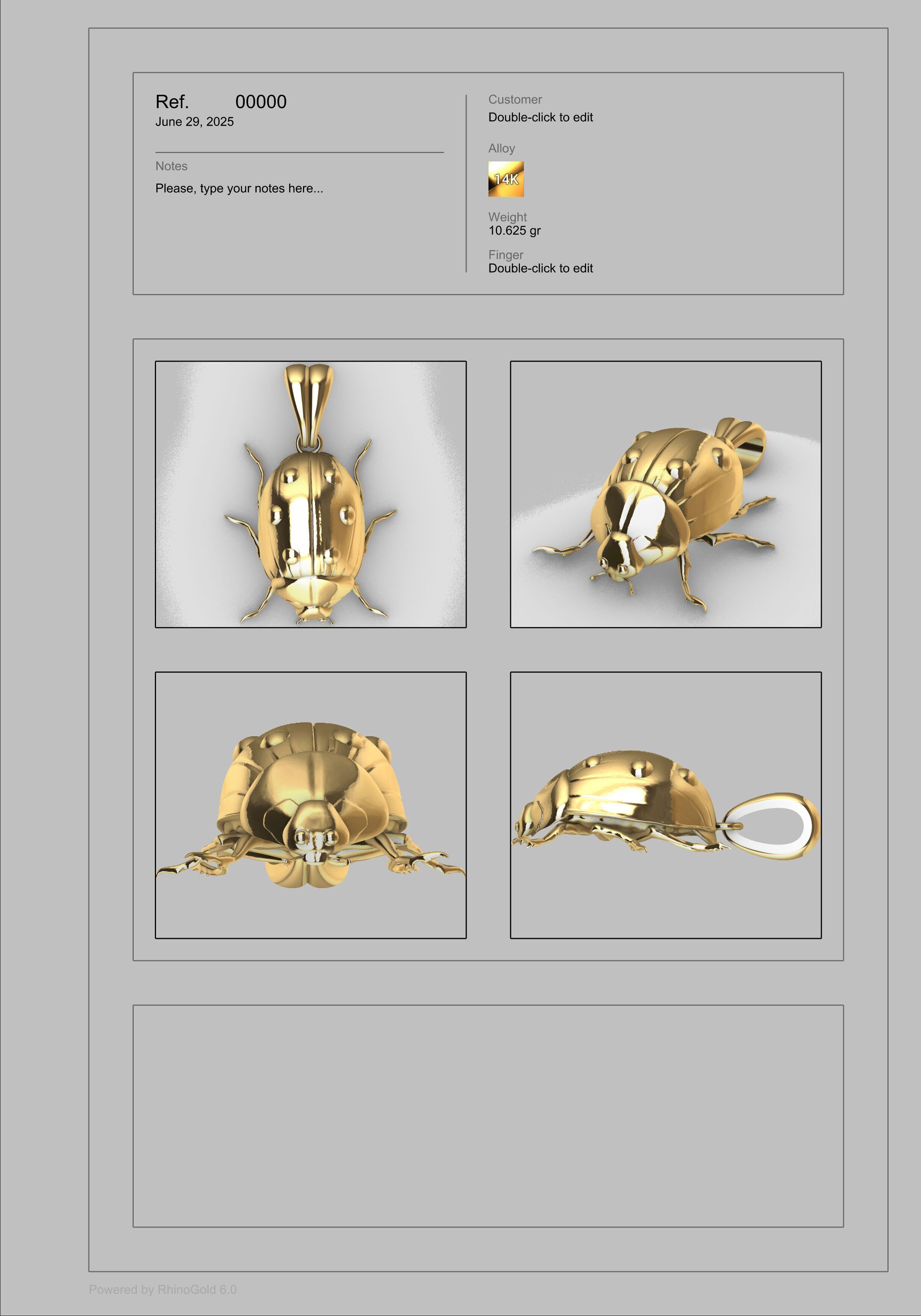 Ladybug Pendant Necklace charm Bracelet Jewelry 3D print model_21