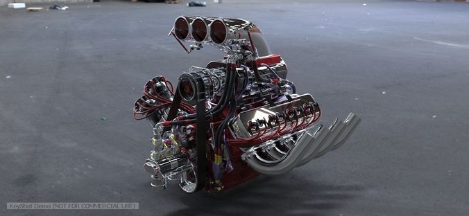 Dragster engine 3D model