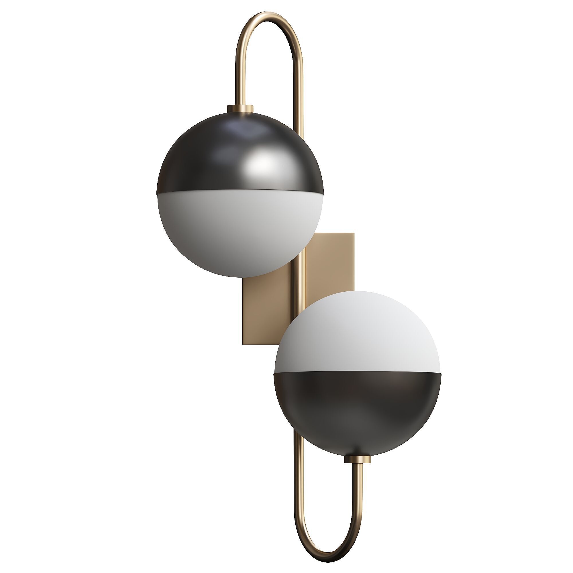 Mid-Century Globe Adjustable Double Swing Arm 3D model_1