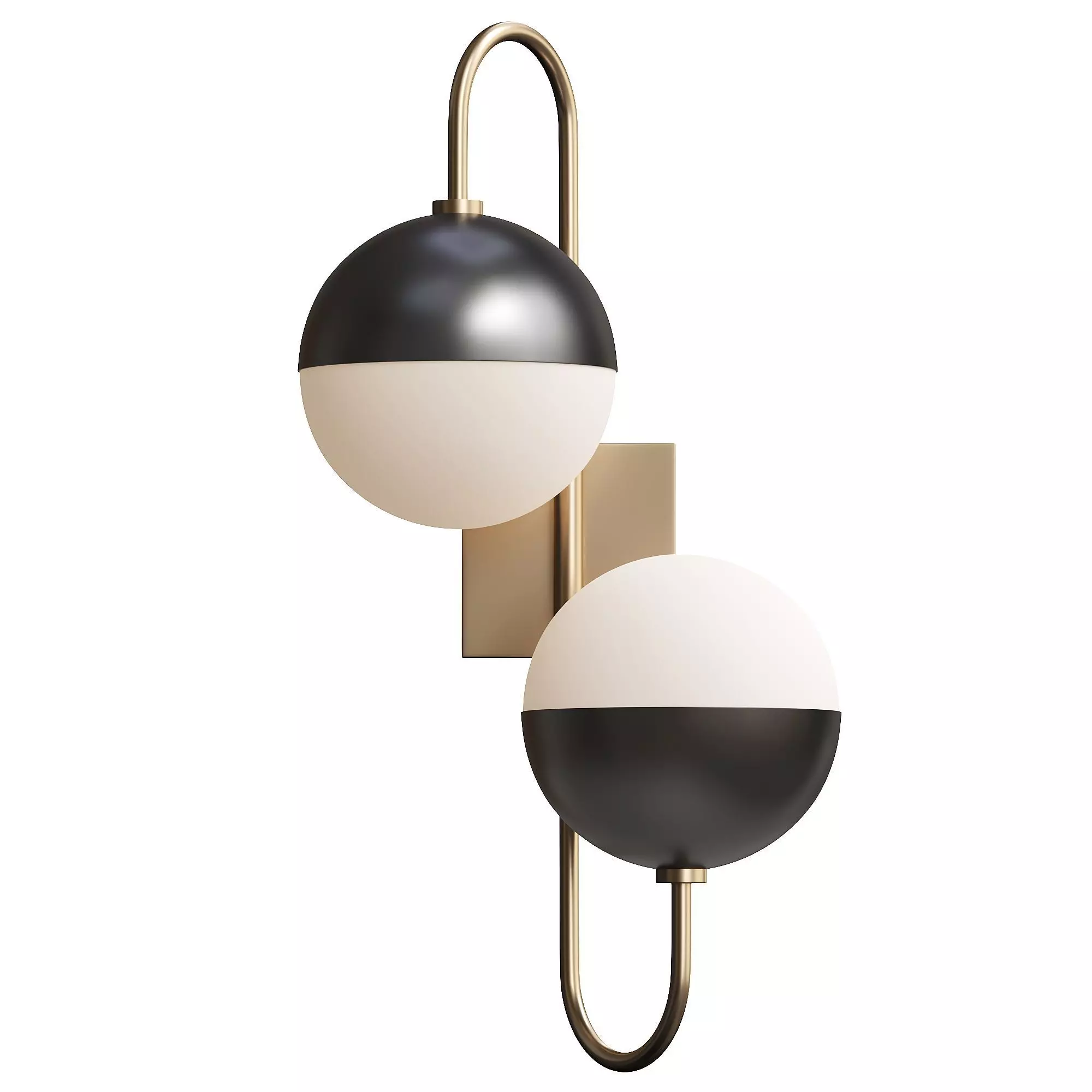 Mid-Century Globe Adjustable Double Swing Arm 3D model_0