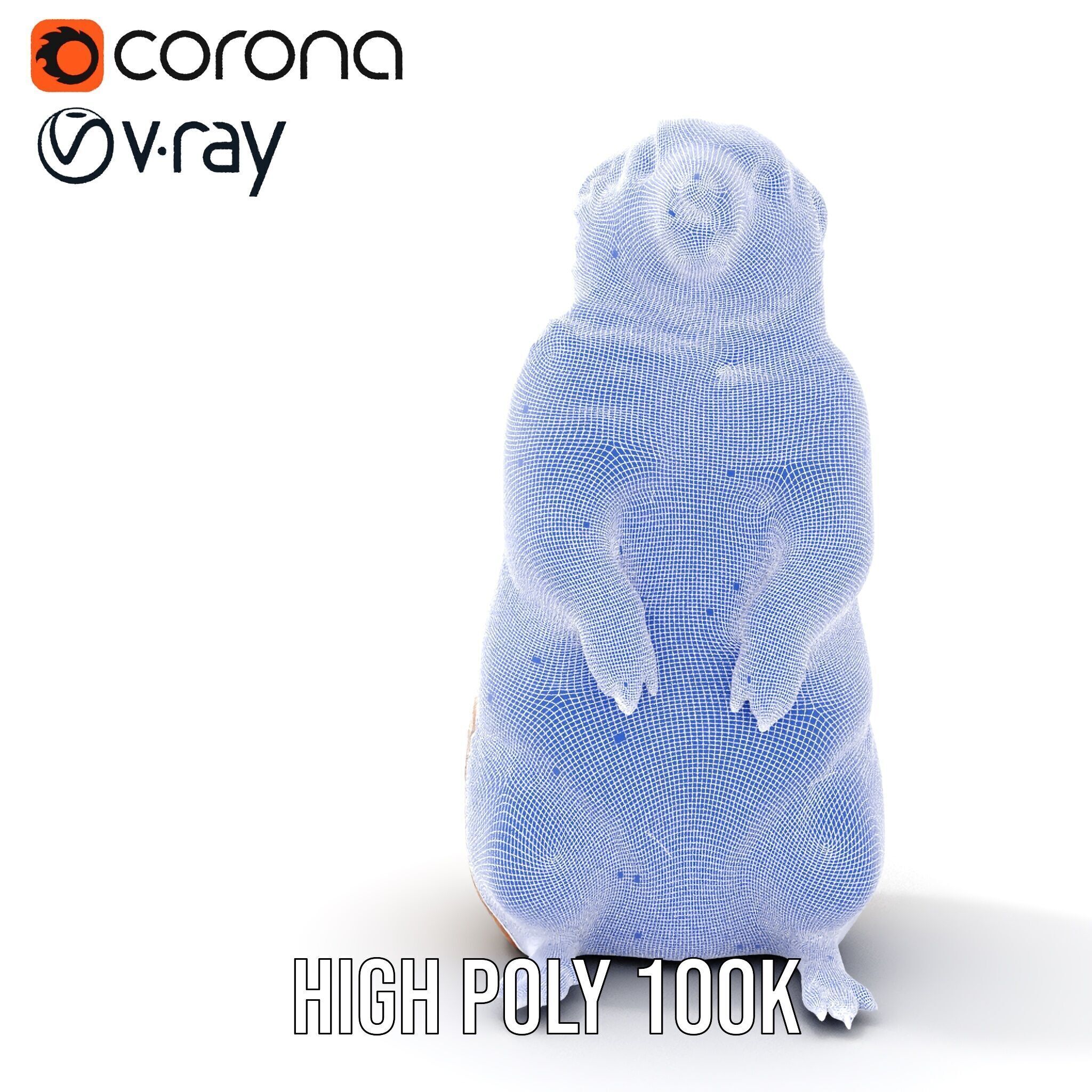 Prairie Dog D Model Pack with Detailed Fur and Textures Low-poly 3D model_38