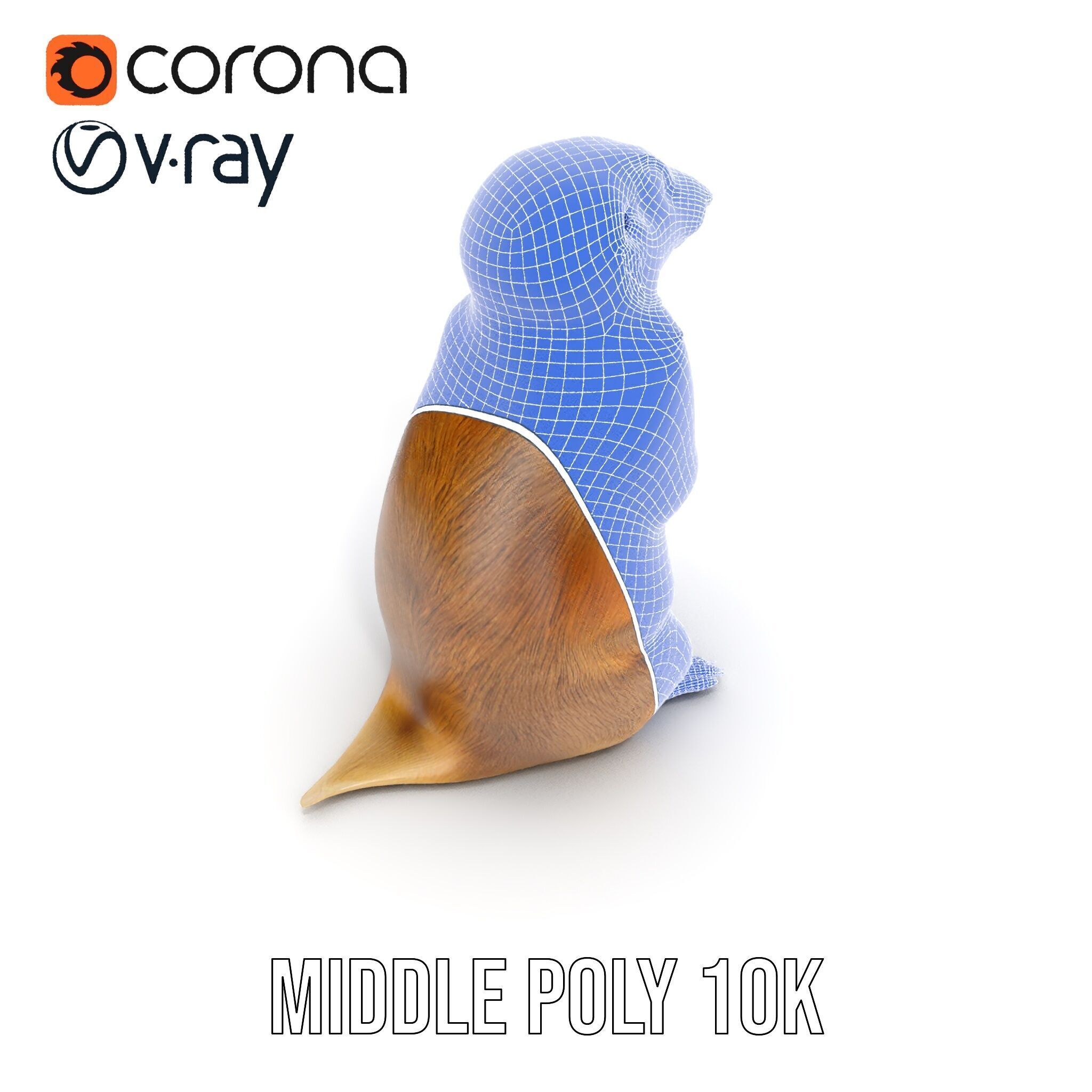 Prairie Dog D Model Pack with Detailed Fur and Textures Low-poly 3D model_26