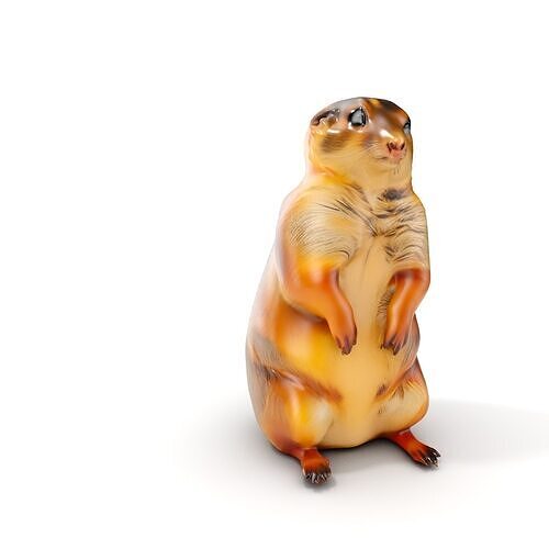 Prairie Dog D Model Pack with Detailed Fur and Textures Low-poly 3D model