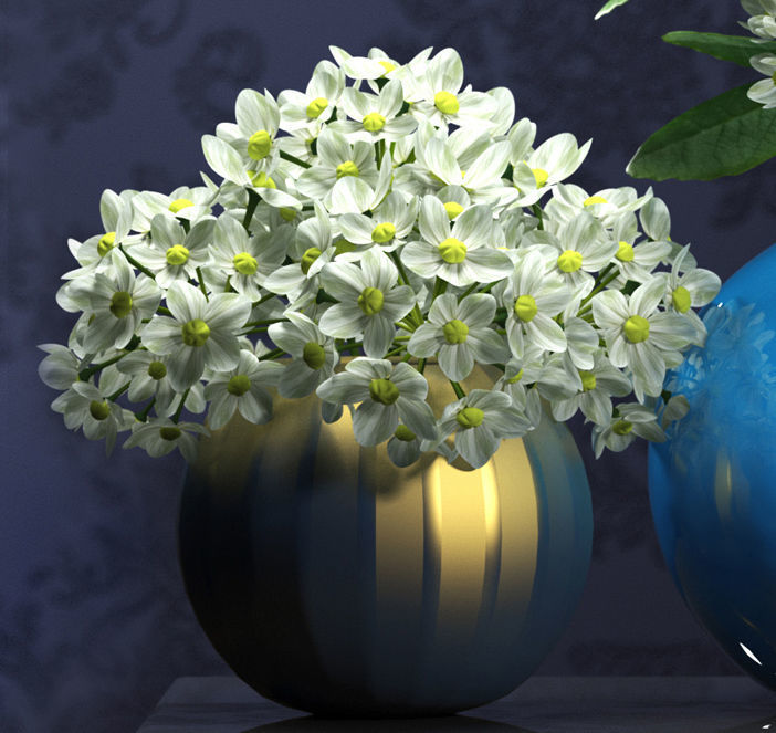 flower vase set 3D model_4