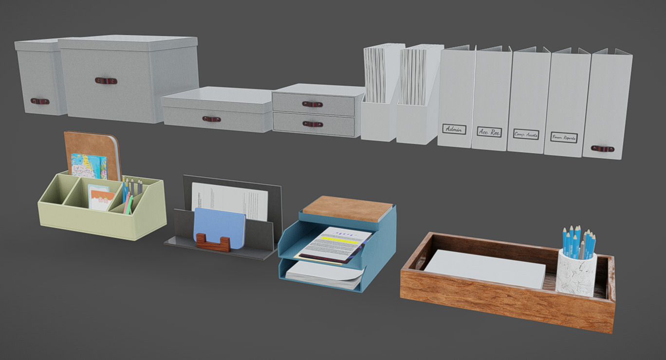 Office Tools 07 Low-poly 3D model_1