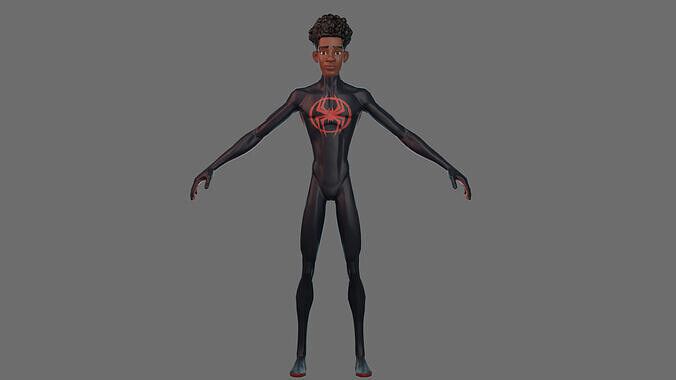 Fan Art Miles Morales - Spiderman Low-poly 3D model