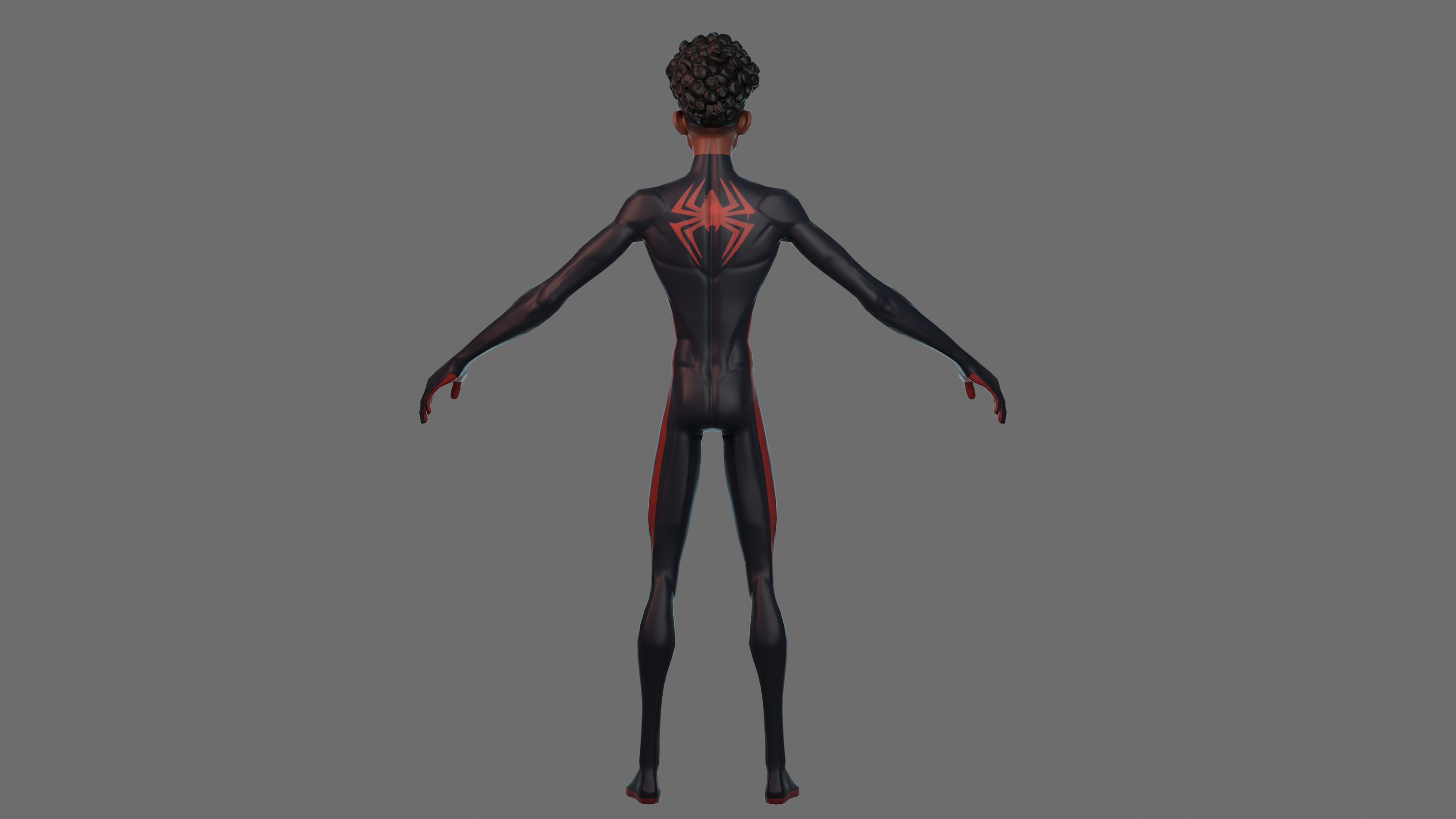 Fan Art Miles Morales - Spiderman Low-poly 3D model_6
