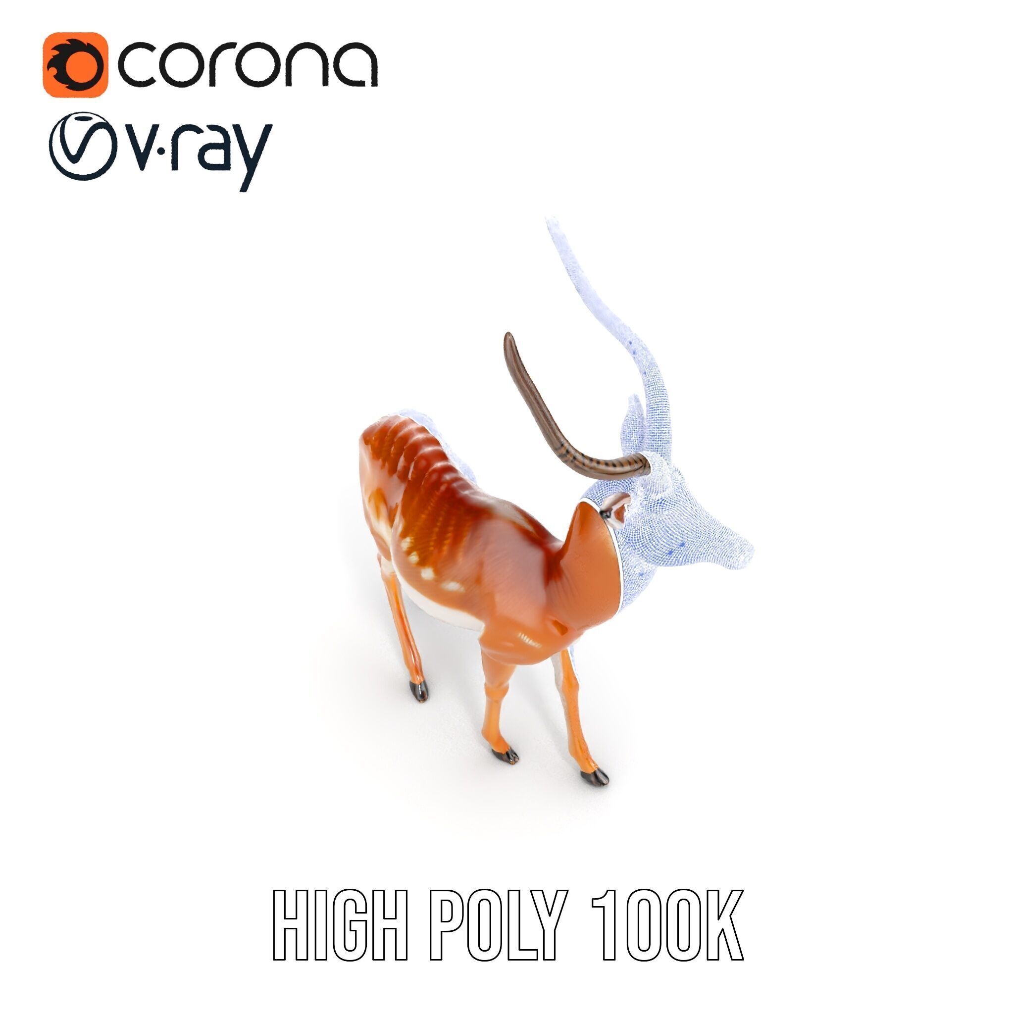 Antelope D model pack Low-poly 3D model_37