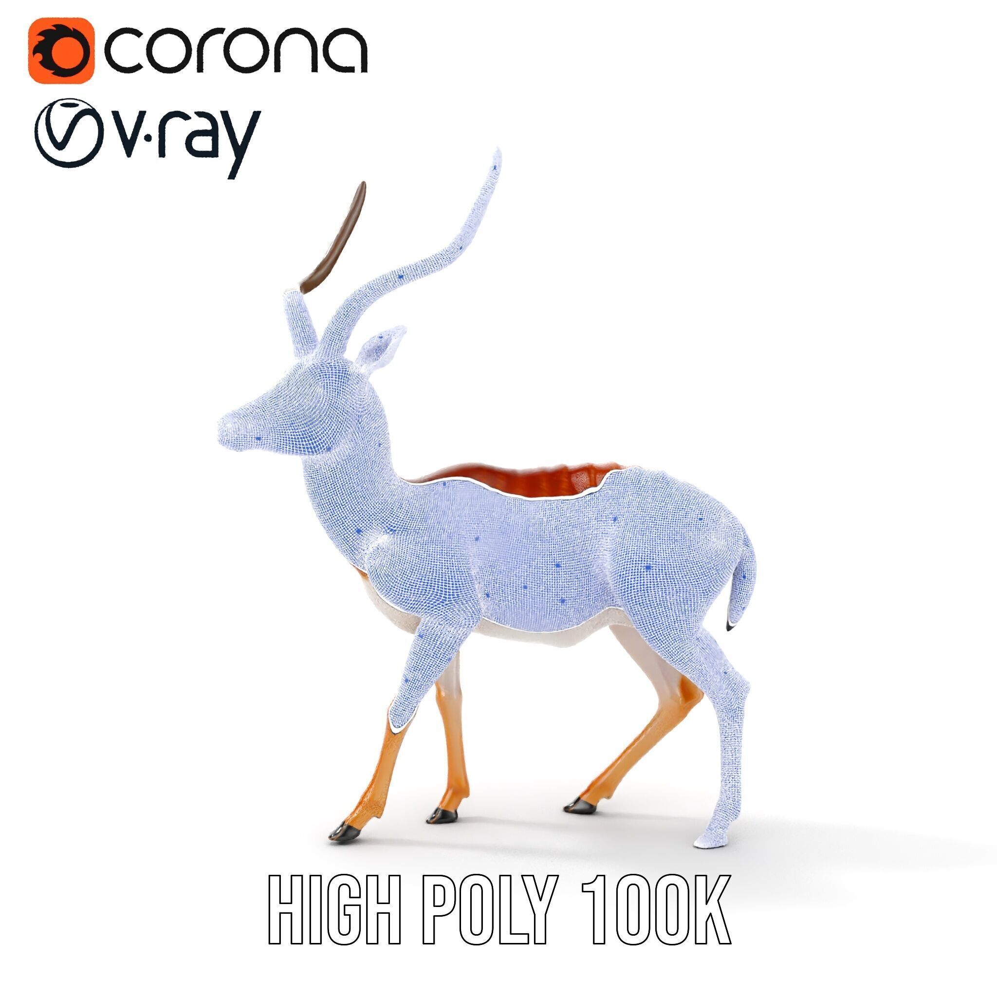 Antelope D model pack Low-poly 3D model_38