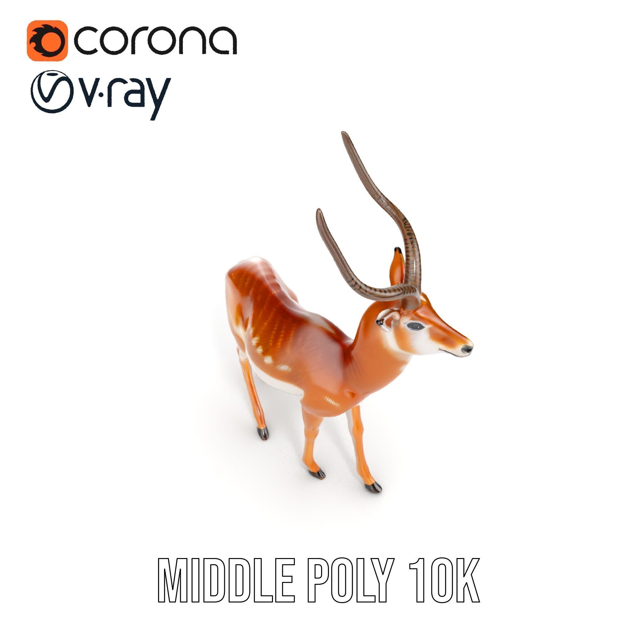 Antelope D model pack Low-poly 3D model_27