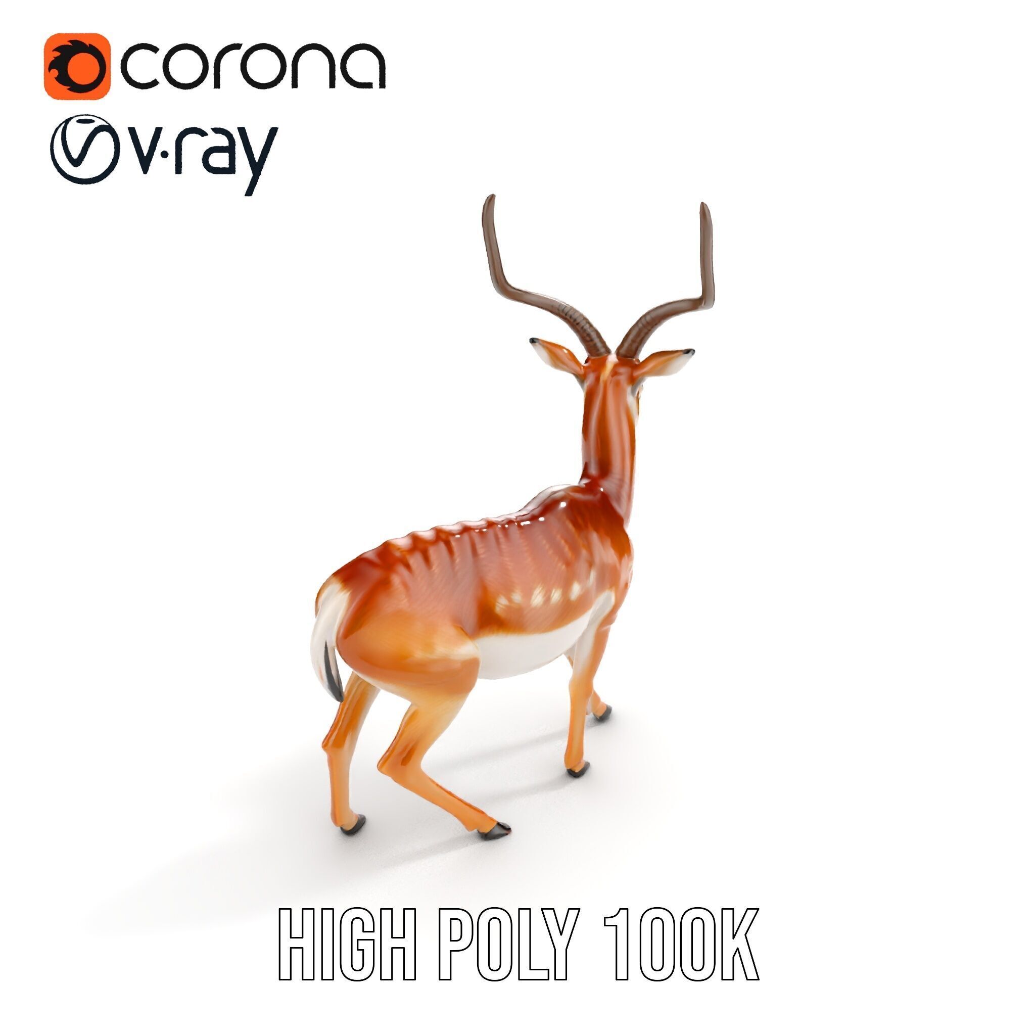 Antelope D model pack Low-poly 3D model_20